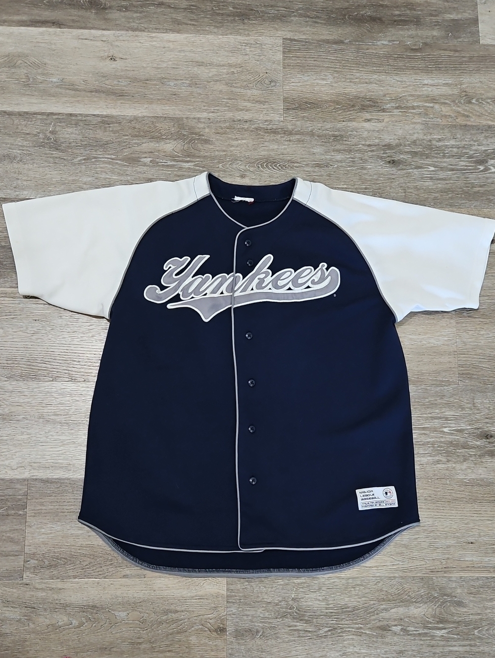 Yankees True Fan Sorino #12  Navy & White Baseball button down Jersey Shirt MLB